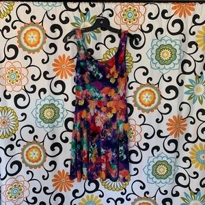 Love...ady Navy Floral Casual Dress